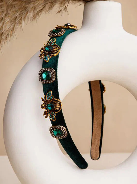 EMERALD GREEN VELVET HAIRBAND
