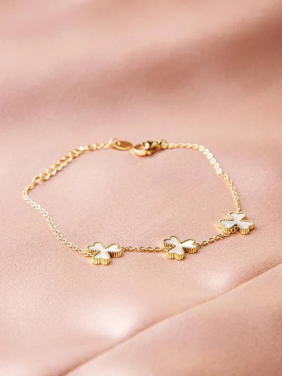 FLOWER WHITE CHAIN BRACELET
