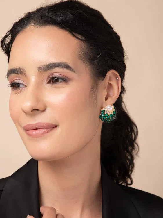 GREEN PEARL EARRINGS