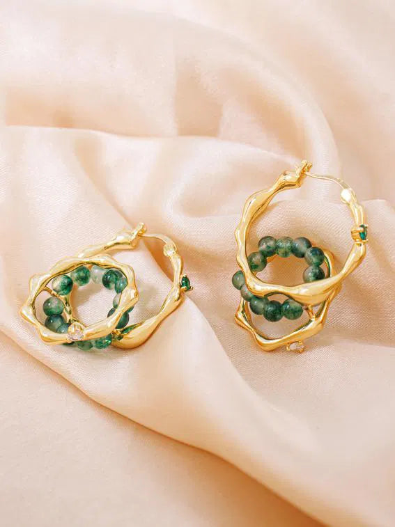Emerald Embrace Drop Earrings