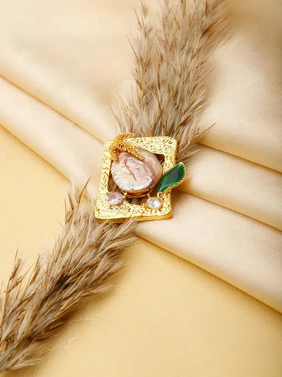 Glimmering Gold Brooches