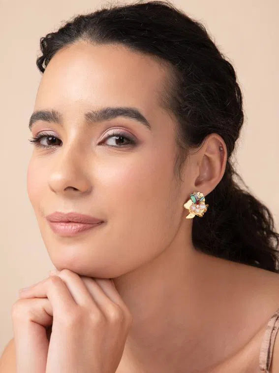 Golden Muticolour Earrings