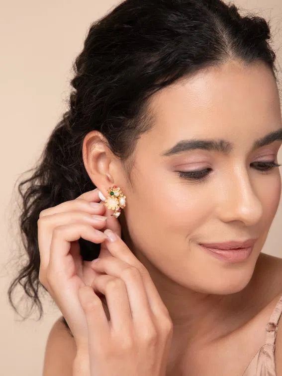 Golden Pearl Earrings