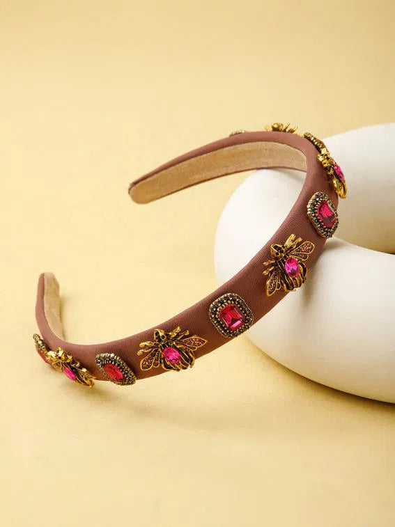 Golden Pink Stud Hairband