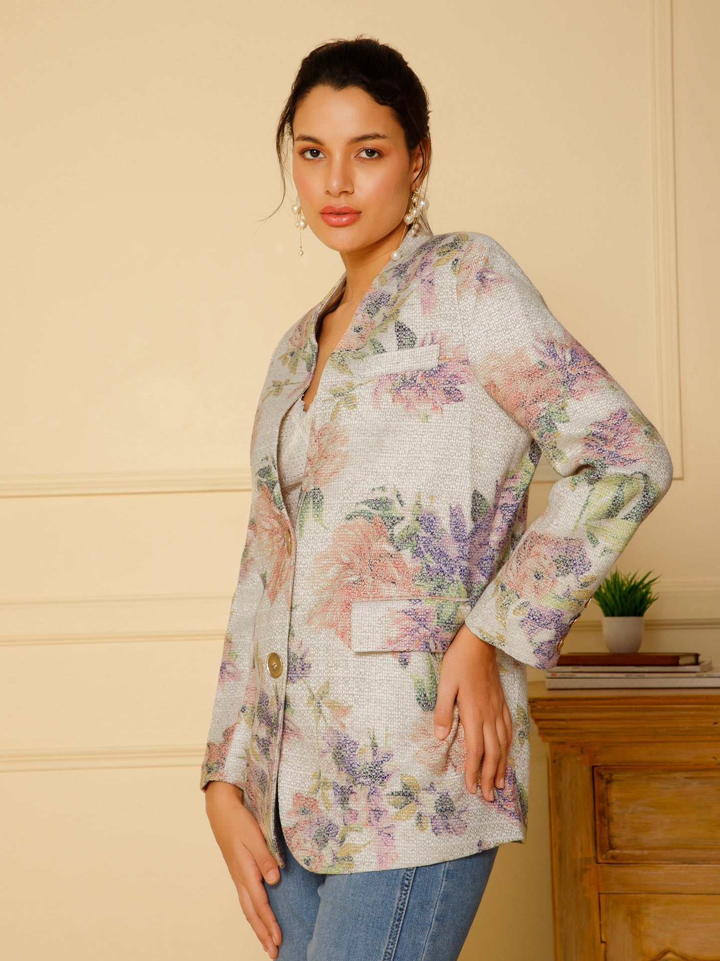 Floral Textured Blazer