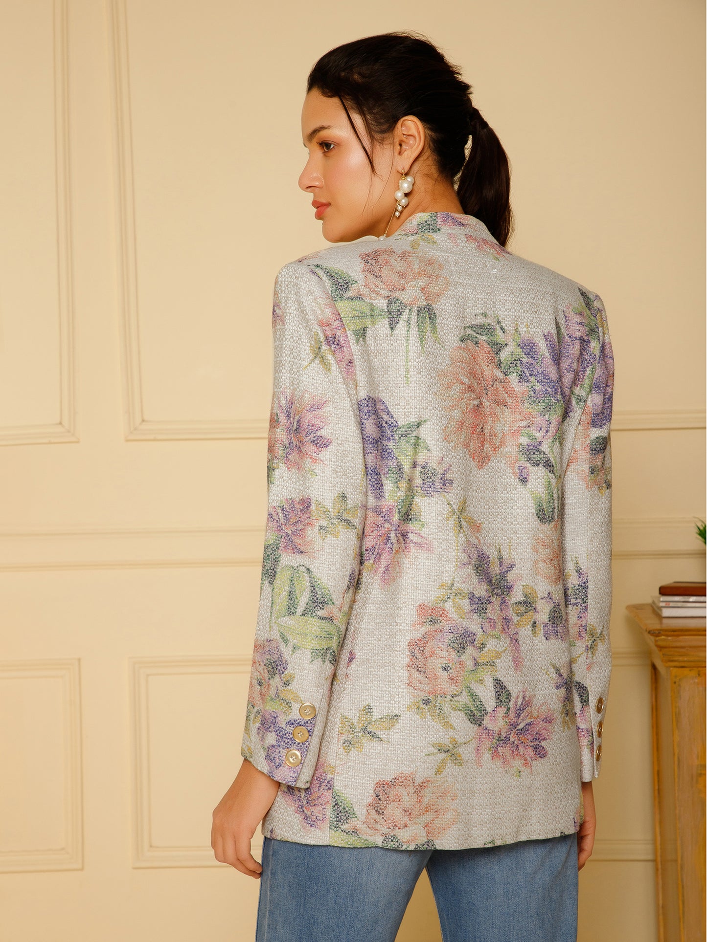 Floral Textured Blazer