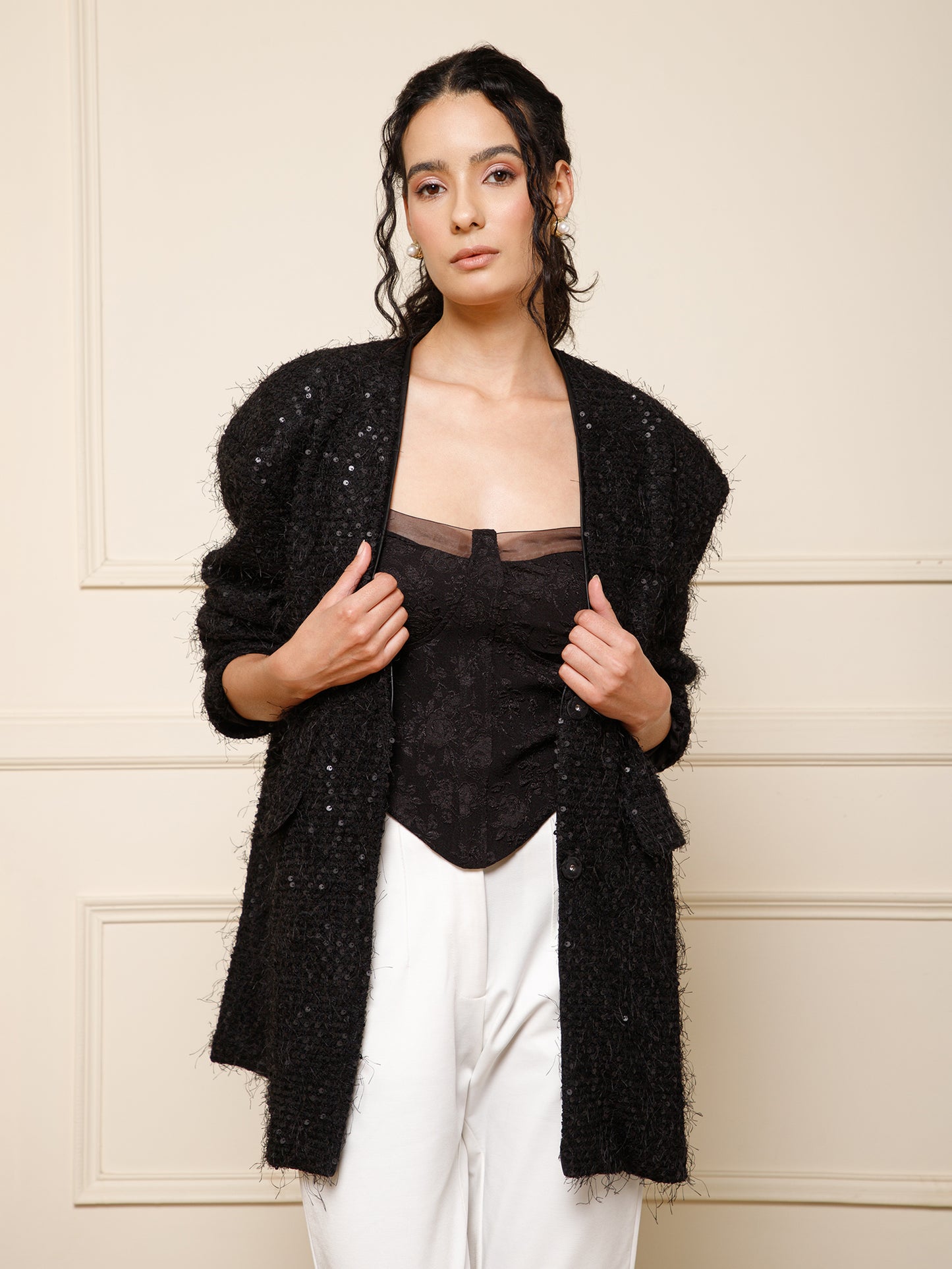 Sequence Textured Blazer - Black