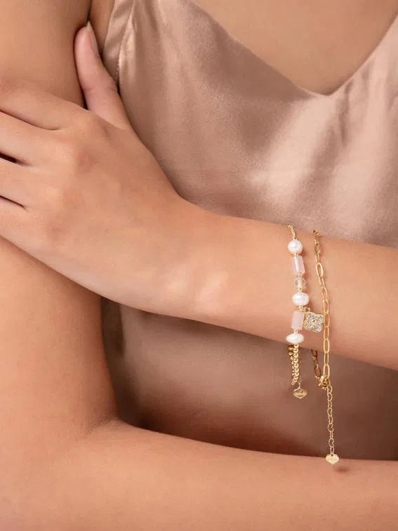 Pearl Charm Stackable Bracelet