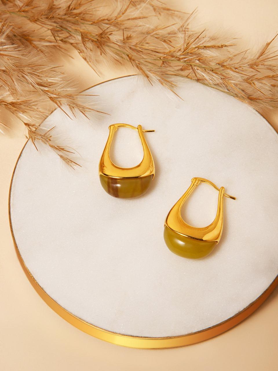 Golden Resin Glow Earrings