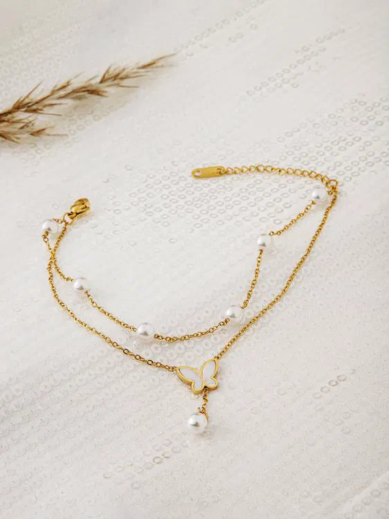 BUTTERFLY PEARL BRACELET