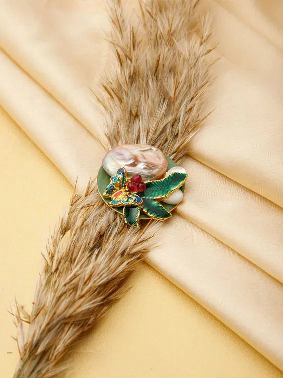 Pearl Butterfly Brooch