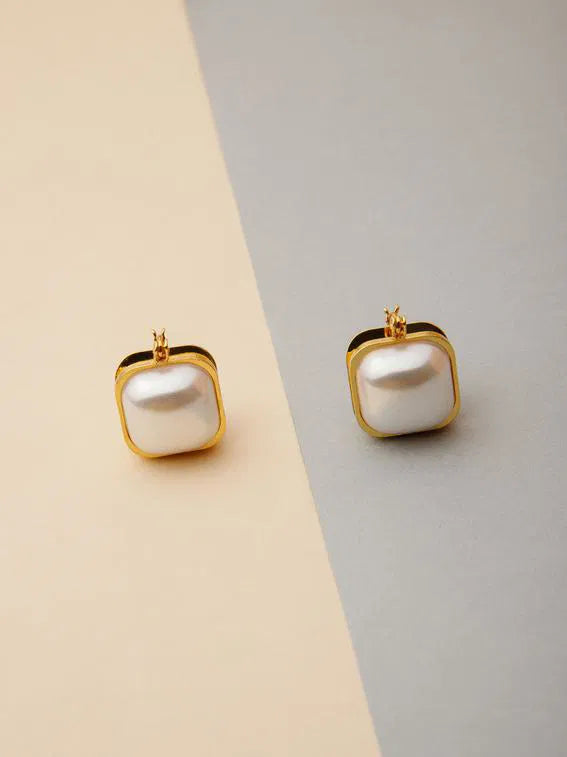 Pearl Square Earrings