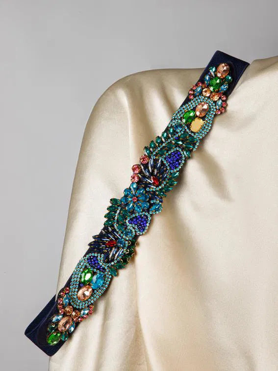 COLORFUL EMBELLISHED WAIST BELT