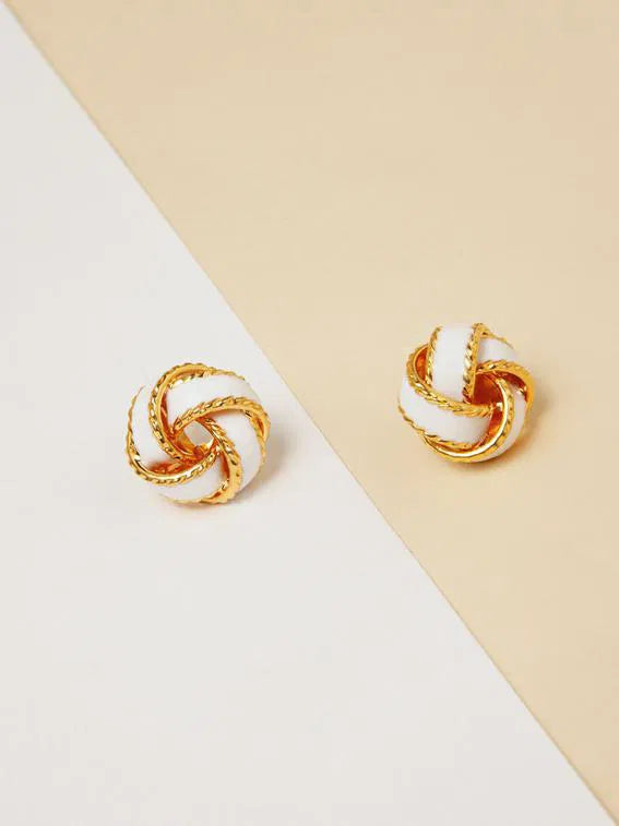 White Cross Earrings