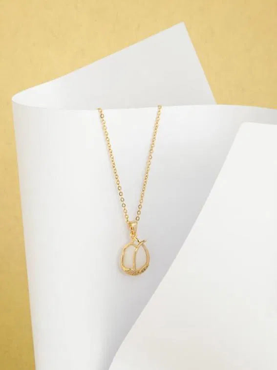 White Stone Pendant Necklace